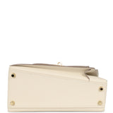 Pre-owned Hermes Kelly Sellier en Desordre 20 Craie Epsom Gold Hardware