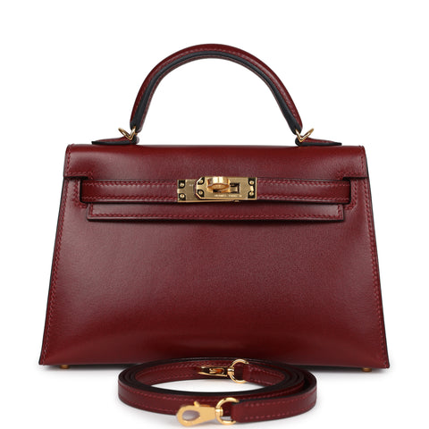 Hermes Kelly Sellier 20 Rouge H Box Gold Hardware