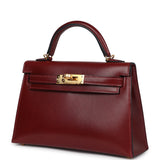 Hermes Kelly Sellier 20 Rouge H Box Gold Hardware