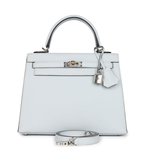 Hermes Kelly Sellier 25 Gris Platine Epsom Electrum Hardware