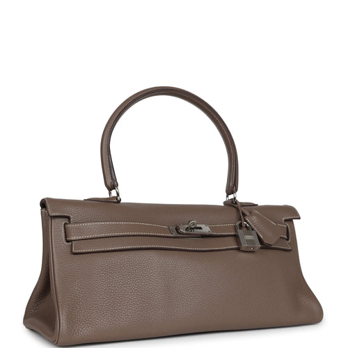 Pre-owned Hermes Shoulder Kelly 42 JPG Etoupe Clemence Palladium Hardware
