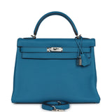 Hermes Kelly Retourne 32 Cobalt Clemence Palladium Hardware