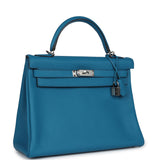 Hermes Kelly Retourne 32 Cobalt Clemence Palladium Hardware