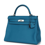 Hermes Kelly Retourne 32 Cobalt Clemence Palladium Hardware