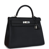 Hermes Kelly Retourne 32 Black Togo Palladium Hardware