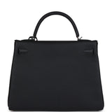 Hermes Kelly Retourne 32 Black Togo Palladium Hardware