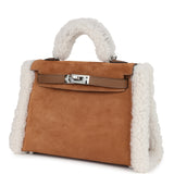 Hermes Teddy Kelly 20 Chamois Shearling and Swift Palladium Hardware