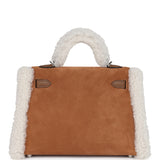 Hermes Teddy Kelly 20 Chamois Shearling and Swift Palladium Hardware