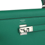 Hermes Kelly Retourne 25 Vert Vertigo Togo Palladium Hardware