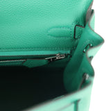 Hermes Kelly Retourne 25 Vert Vertigo Togo Palladium Hardware