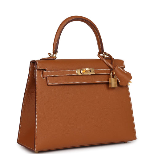 Hermes Kelly Sellier 25 Gold Epsom Gold Hardware