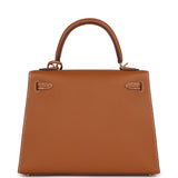 Hermes Kelly Sellier 25 Gold Epsom Gold Hardware