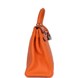 Pre-owned Hermes Kelly Retourne 32 Orange Togo Palladium Hardware