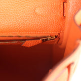 Pre-owned Hermes Kelly Retourne 35 Orange Togo Gold Hardware