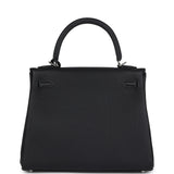 Hermes Kelly Retourne 25 Black Togo Palladium Hardware