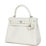 Hermes Kelly Retourne 28 White Clemence Palladium Hardware