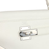 Hermes Kelly Retourne 28 White Clemence Palladium Hardware