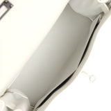 Hermes Kelly Retourne 28 White Clemence Palladium Hardware