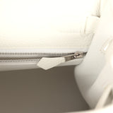 Hermes Kelly Retourne 28 White Clemence Palladium Hardware