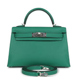 Hermes Kelly Sellier 20 Vert Vertigo Epsom Palladium Hardware