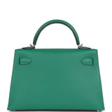 Hermes Kelly Sellier 20 Vert Vertigo Epsom Palladium Hardware