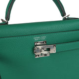 Hermes Kelly Sellier 20 Vert Vertigo Epsom Palladium Hardware