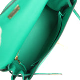 Hermes Kelly Retourne 25 Menthe Togo and Varanus Niloticus Lizard Touch Permabrass Hardware