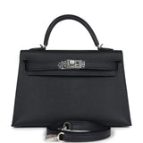 Hermes Kelly Sellier 20 Black Epsom Palladium Hardware