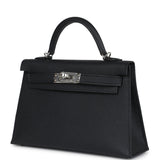 Hermes Kelly Sellier 20 Black Epsom Palladium Hardware