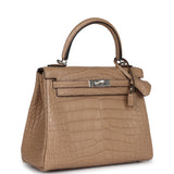 Hermes Kelly Retourne 25 Chai Matte Alligator Palladium Hardware