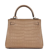 Hermes Kelly Retourne 25 Chai Matte Alligator Palladium Hardware