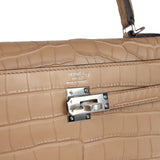 Hermes Kelly Retourne 25 Chai Matte Alligator Palladium Hardware