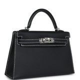 Hermes Special Order (HSS) Kelly Sellier 20 Black Verso Epsom Palladium Hardware