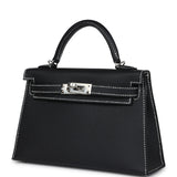 Hermes Special Order (HSS) Kelly Sellier 20 Black Verso Epsom Palladium Hardware