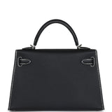 Hermes Special Order (HSS) Kelly Sellier 20 Black Verso Epsom Palladium Hardware