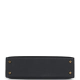 Hermes Kelly Sellier 20 Black Epsom Gold Hardware