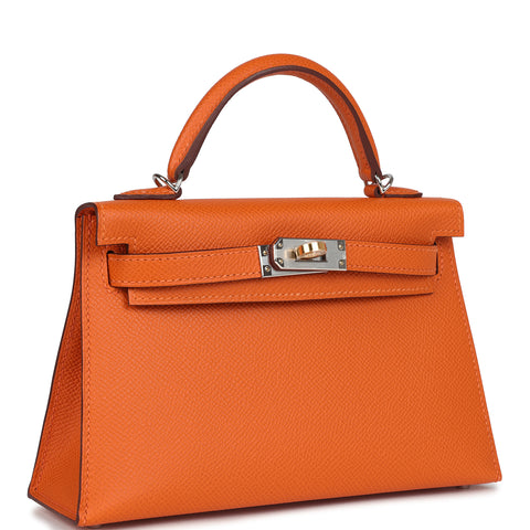 Hermes Kelly Sellier 20 Orange Epsom Electrum Hardware