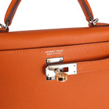 Hermes Kelly Sellier 20 Orange Epsom Electrum Hardware