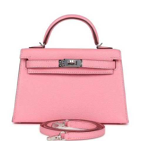 Hermes Kelly Sellier 20 Rose Confetti Verso Chèvre Palladium Hardware