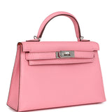 Hermes Kelly Sellier 20 Rose Confetti Verso Chèvre Palladium Hardware