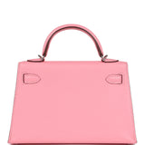 Hermes Kelly Sellier 20 Rose Confetti Verso Chèvre Palladium Hardware