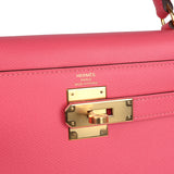 Hermes Kelly Sellier 28 Rose Azalee Epsom Gold Hardware