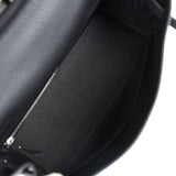 Pre-owned Hermes Kelly Retourne 28 Black Togo Palladium Hardware