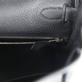 Pre-owned Hermes Kelly Retourne 28 Black Togo Palladium Hardware