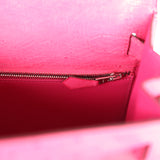 Hermes Kelly Sellier 28 Rose Tyrien Ostrich Palladium Hardware