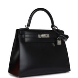 Hermes Kelly Sellier 28 Black Box Palladium Hardware