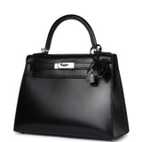 Hermes Kelly Sellier 28 Black Box Palladium Hardware