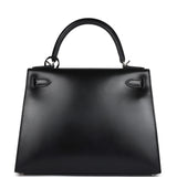 Hermes Kelly Sellier 28 Black Box Palladium Hardware