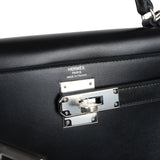 Hermes Kelly Sellier 28 Black Box Palladium Hardware