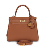 Hermes Kelly Retourne 25 Gold Togo Gold Hardware